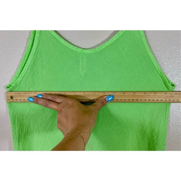 NWT Colette Mon Gilet 100% Linen Lightweight Green Raw Hem Dress Small - Picture 8 of 9